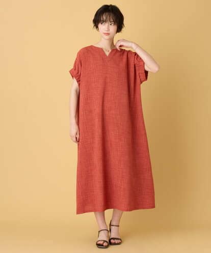 ZMEIE52120 al'aise modulation スリットネックロングワンピース