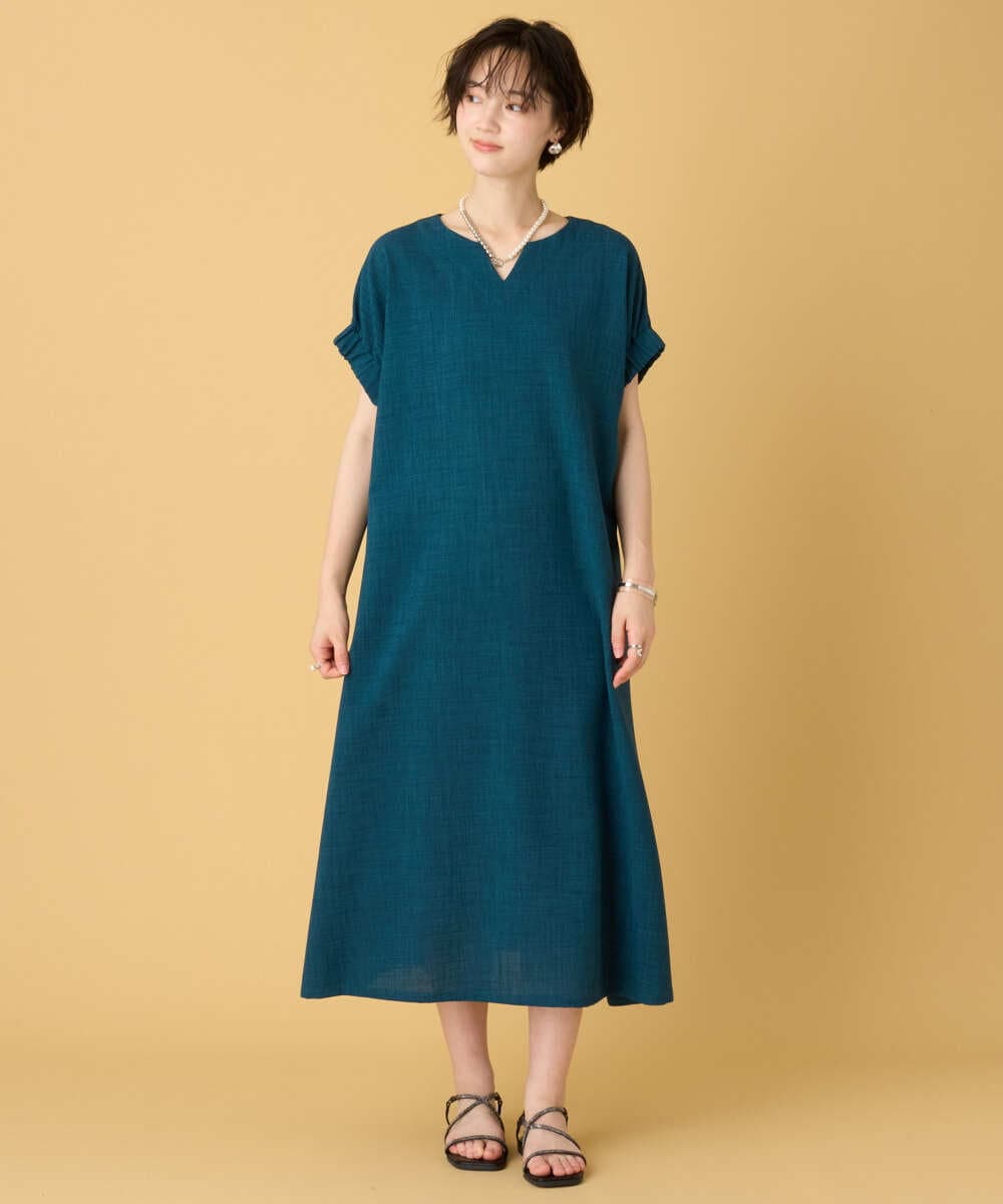ZMEIE52120 al'aise modulation スリットネックロングワンピース
