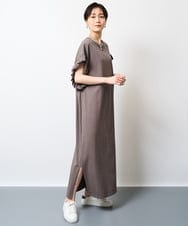 ZMEIW04138 al'aise modulation(アレーズモジュレーション) フリルスリーブコットンワンピース グレー