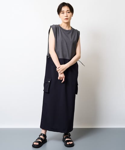 ZMEIW05188  ドロスト切替ボックスワンピース