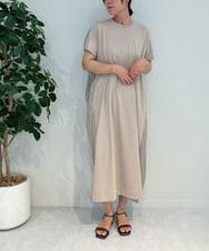 ZMEJB03108 al'aise modulation(アレーズモジュレーション) 異素材ドッキングコクーンワンピース ベージュ