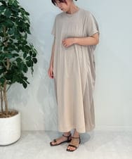 ZMEJB03108 al'aise modulation(アレーズモジュレーション) 異素材ドッキングコクーンワンピース ベージュ