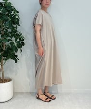 ZMEJB03108 al'aise modulation(アレーズモジュレーション) 異素材ドッキングコクーンワンピース ベージュ