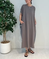 ZMEJB03108 al'aise modulation(アレーズモジュレーション) 異素材ドッキングコクーンワンピース ダークグレー