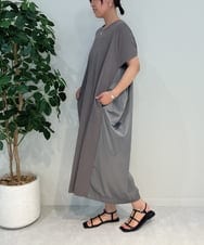 ZMEJB03108 al'aise modulation(アレーズモジュレーション) 異素材ドッキングコクーンワンピース ダークグレー