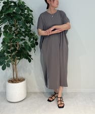 ZMEJB03108 al'aise modulation(アレーズモジュレーション) 異素材ドッキングコクーンワンピース ダークグレー
