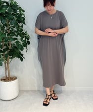 ZMEJB03108 al'aise modulation(アレーズモジュレーション) 異素材ドッキングコクーンワンピース ダークグレー