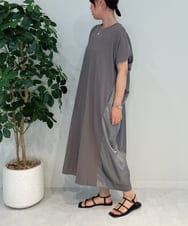 ZMEJB03108 al'aise modulation(アレーズモジュレーション) 異素材ドッキングコクーンワンピース ダークグレー