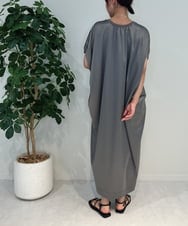 ZMEJB03108 al'aise modulation(アレーズモジュレーション) 異素材ドッキングコクーンワンピース ダークグレー