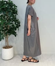 ZMEJB03108 al'aise modulation(アレーズモジュレーション) 異素材ドッキングコクーンワンピース ダークグレー