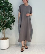 ZMEJB03108 al'aise modulation(アレーズモジュレーション) 異素材ドッキングコクーンワンピース ダークグレー