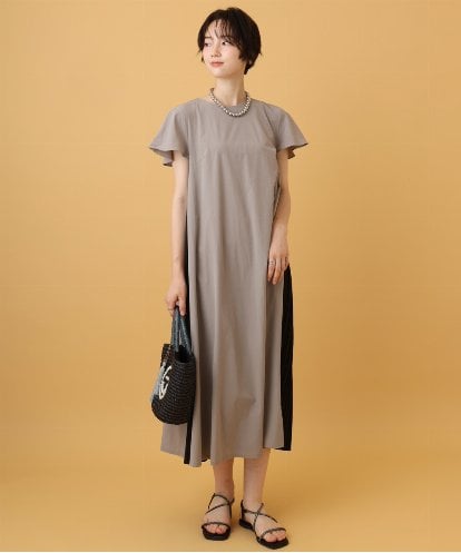 ZMEJE01108 al'aise modulation 配色プリーツ切替ワンピース