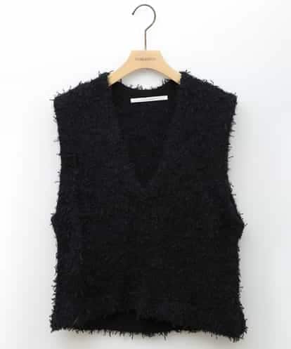 ZMFAB02098 al'aise modulation チュールフリンジニットベスト