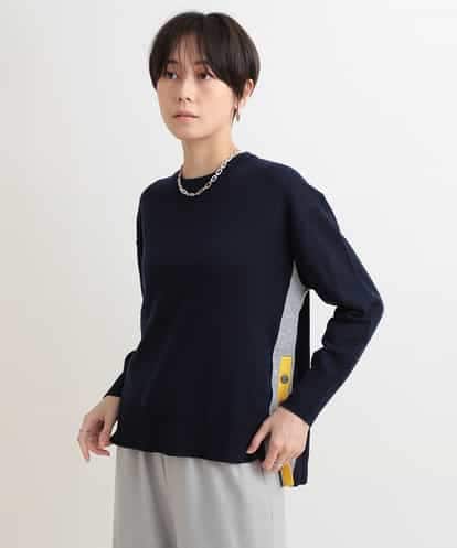 ZMFAB32145  【洗える】配色カラーニットプルオーバー