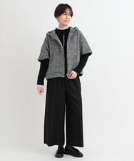 ZMFAB38159 al'aise modulation(アレーズモジュレーション) 袖レイヤード配色ラインニット ブラック