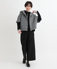 ZMFAB38159 al'aise modulation(アレーズモジュレーション) 袖レイヤード配色ラインニット ブラック