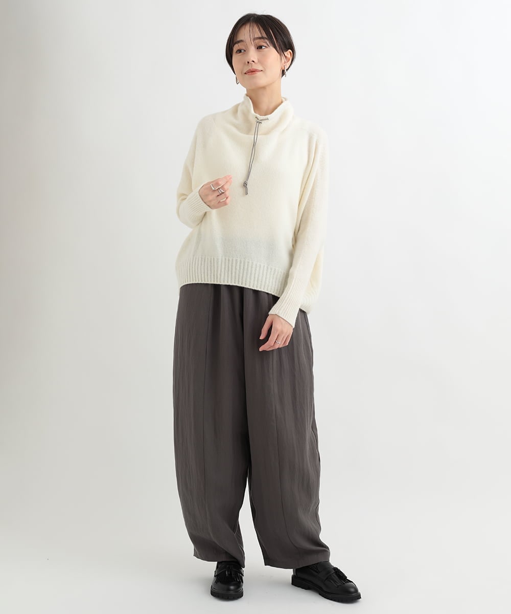 ZMFAB57159 al'aise modulation(アレーズモジュレーション) 【日本製】ドルマンニットプルオーバー ホワイト