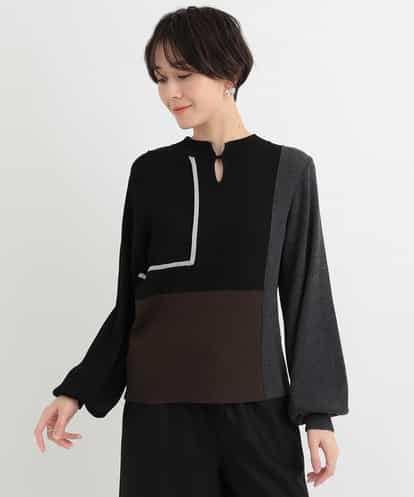 ZMFAB71085  ドロップネックブロッキングニットプルオーバー