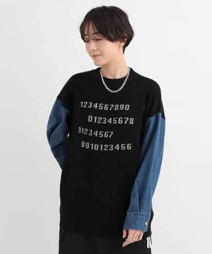 ZMFAC50160 al'aise modulation デニムジョイントナンバーロゴニット