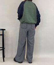 ZMFAE22159 al'aise modulation(アレーズモジュレーション) 【洗える】異素材ジョイントギャザースリーブプルオーバー カーキ