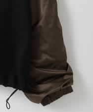 ZMFAE22159 al'aise modulation(アレーズモジュレーション) 【洗える】異素材ジョイントギャザースリーブプルオーバー ブラック