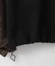 ZMFAE22159 al'aise modulation(アレーズモジュレーション) 【洗える】異素材ジョイントギャザースリーブプルオーバー ブラック