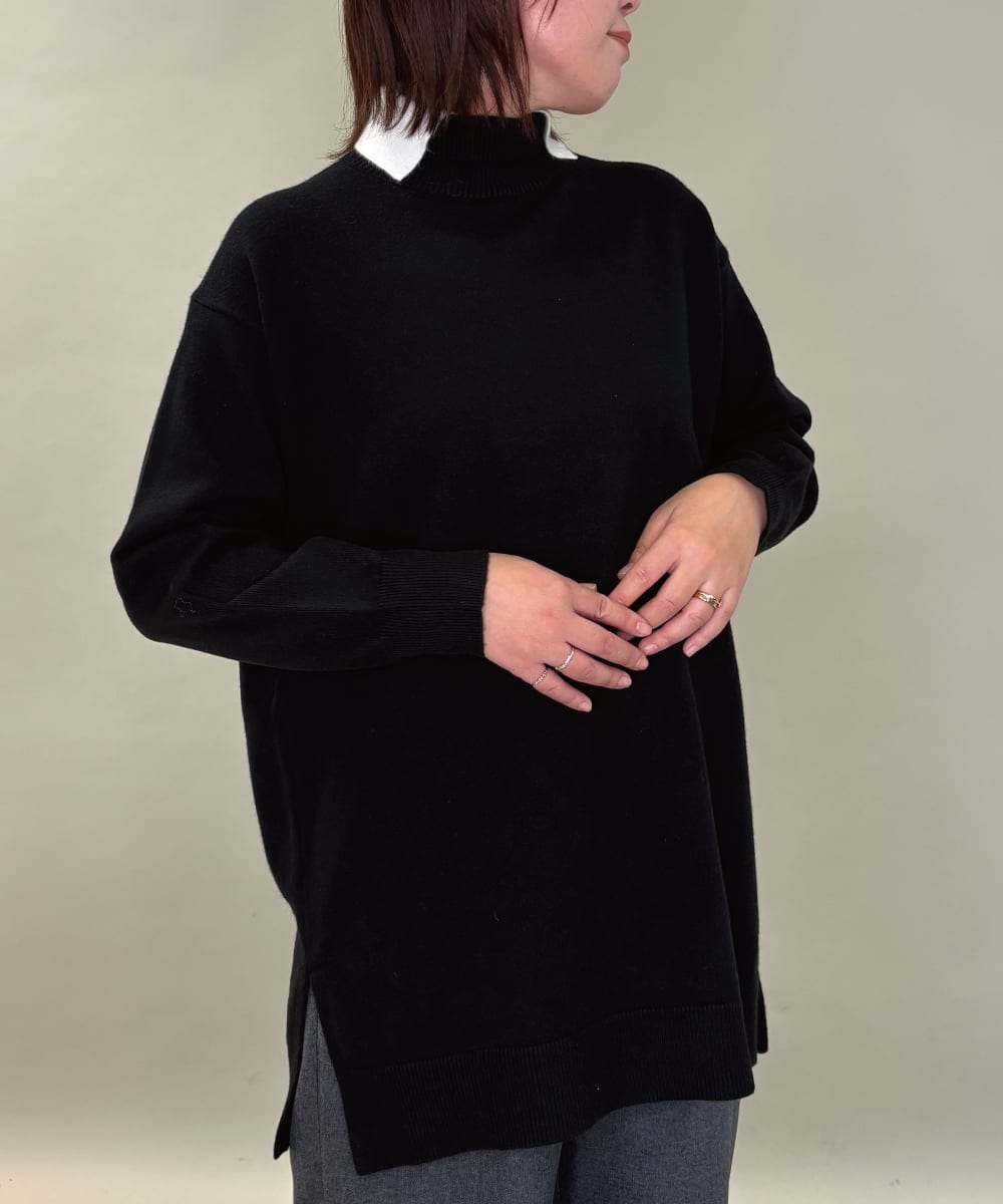 ZMFAE24149 al'aise modulation 【洗える】ダブルハイネックデザインニットプルオーバー