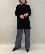 ZMFAE24149 al'aise modulation(アレーズモジュレーション) 【洗える】ダブルハイネックデザインニットプルオーバー ブラック