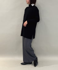 ZMFAE24149 al'aise modulation(アレーズモジュレーション) 【洗える】ダブルハイネックデザインニットプルオーバー ブラック