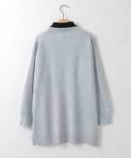 ZMFAE24149 al'aise modulation(アレーズモジュレーション) 【洗える】ダブルハイネックデザインニットプルオーバー ライトグレー