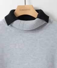 ZMFAE24149 al'aise modulation(アレーズモジュレーション) 【洗える】ダブルハイネックデザインニットプルオーバー ライトグレー