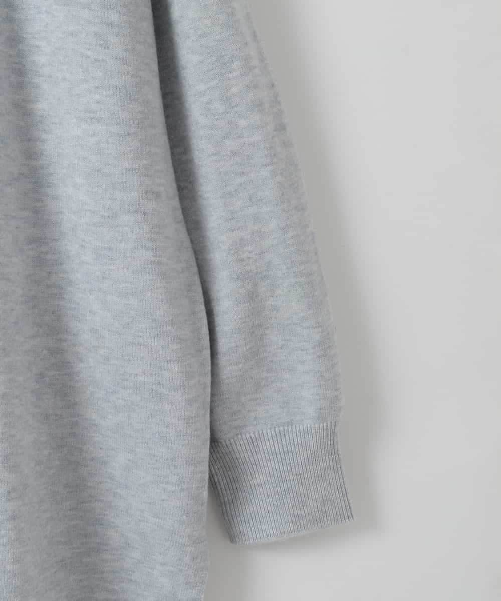 ZMFAE24149 al'aise modulation(アレーズモジュレーション) 【洗える】ダブルハイネックデザインニットプルオーバー ライトグレー