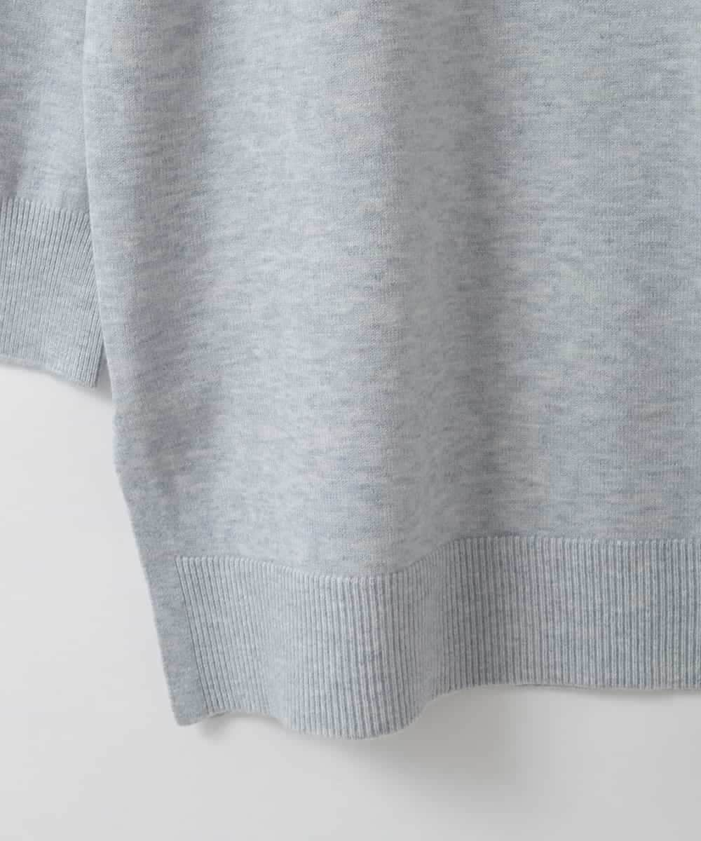 ZMFAE24149 al'aise modulation(アレーズモジュレーション) 【洗える】ダブルハイネックデザインニットプルオーバー ライトグレー