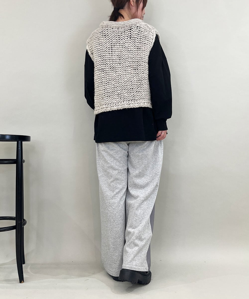 ZMFAE25169 al'aise modulation(アレーズモジュレーション) 【山形ニット】ローゲージウールニットベスト ブラウン