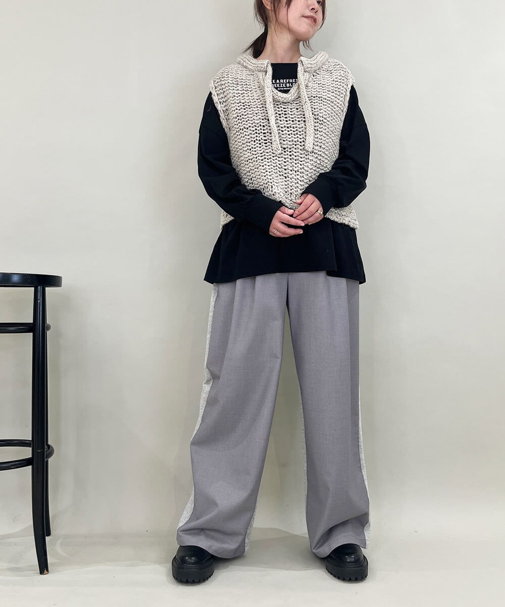 ZMFAE25169 al'aise modulation(アレーズモジュレーション) 【山形ニット】ローゲージウールニットベスト ブラウン