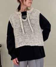 ZMFAE25169 al'aise modulation(アレーズモジュレーション) 【山形ニット】ローゲージウールニットベスト ブラウン