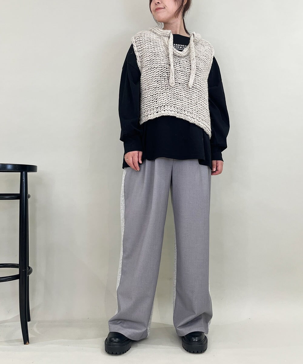 ZMFAE25169 al'aise modulation(アレーズモジュレーション) 【山形ニット】ローゲージウールニットベスト ブラウン