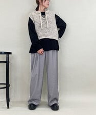 ZMFAE25169 al'aise modulation(アレーズモジュレーション) 【山形ニット】ローゲージウールニットベスト ブラウン