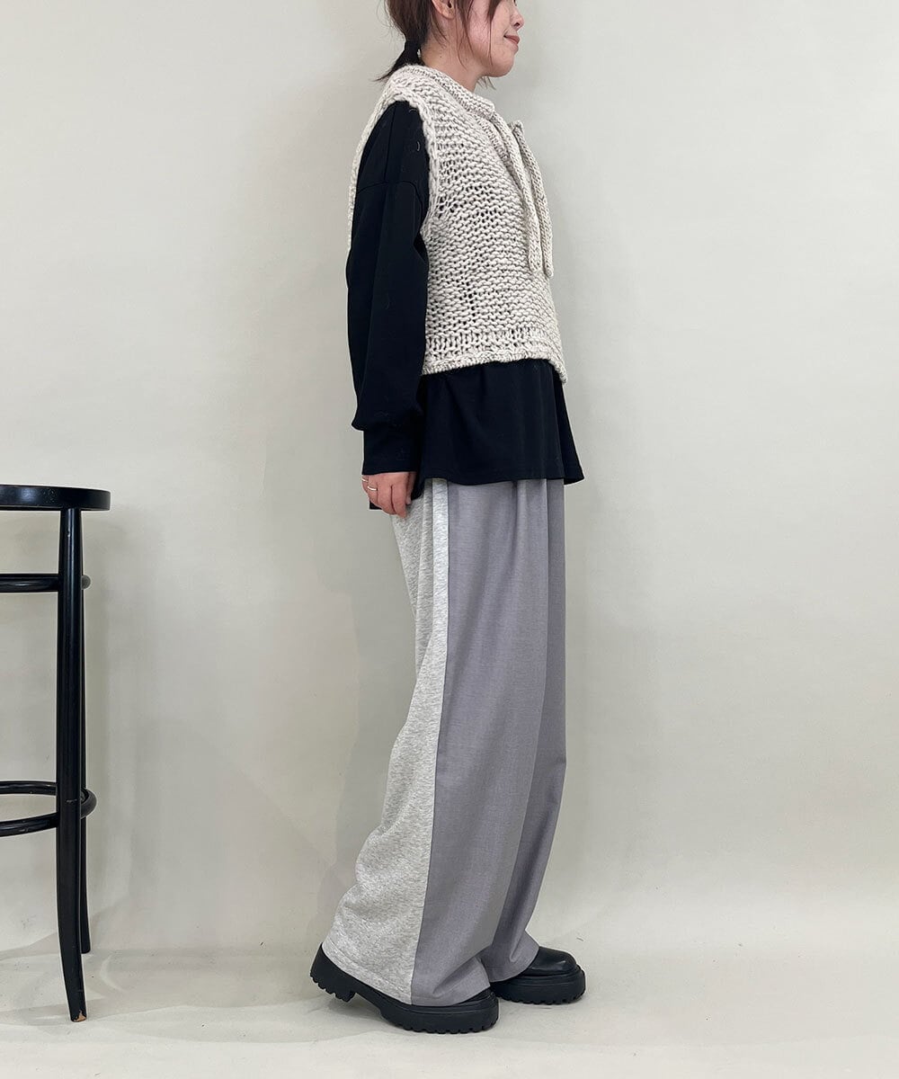 ZMFAE25169 al'aise modulation(アレーズモジュレーション) 【山形ニット】ローゲージウールニットベスト ブラウン