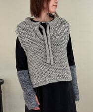 ZMFAE25169 al'aise modulation(アレーズモジュレーション) 【山形ニット】ローゲージウールニットベスト ライトグレー