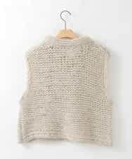 ZMFAE25169 al'aise modulation(アレーズモジュレーション) 【山形ニット】ローゲージウールニットベスト ブラウン