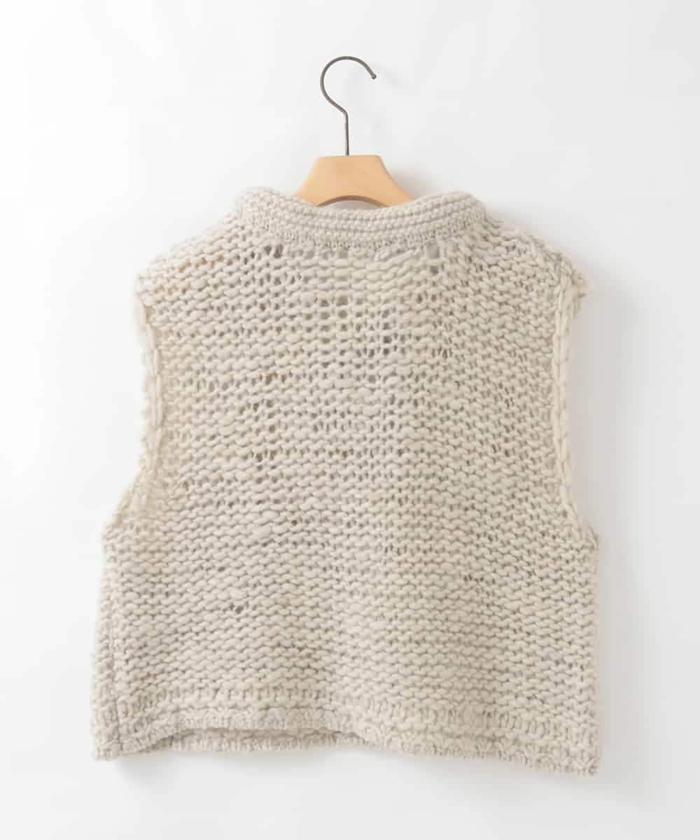 ZMFAE25169 al'aise modulation(アレーズモジュレーション) 【山形ニット】ローゲージウールニットベスト ブラウン