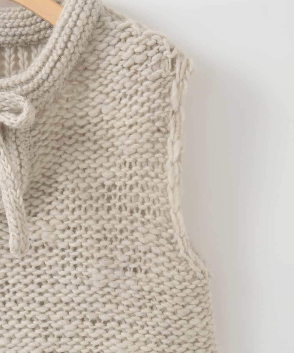 ZMFAE25169 al'aise modulation(アレーズモジュレーション) 【山形ニット】ローゲージウールニットベスト ブラウン