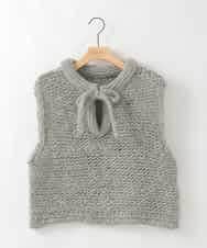 ZMFAE25169 al'aise modulation(アレーズモジュレーション) 【山形ニット】ローゲージウールニットベスト ライトグレー