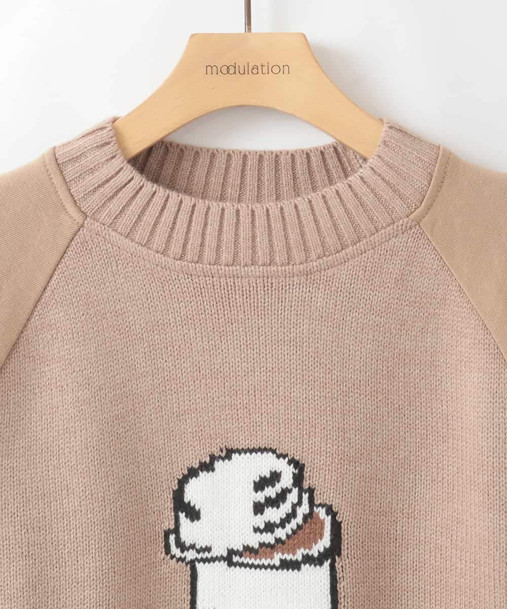 ZMFAE27149 al'aise modulation(アレーズモジュレーション) 【洗える】cafeドッキングニットプルオーバー ベージュ