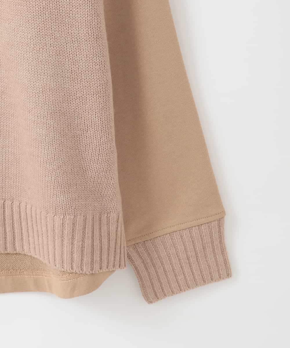 ZMFAE27149 al'aise modulation(アレーズモジュレーション) 【洗える】cafeドッキングニットプルオーバー ベージュ