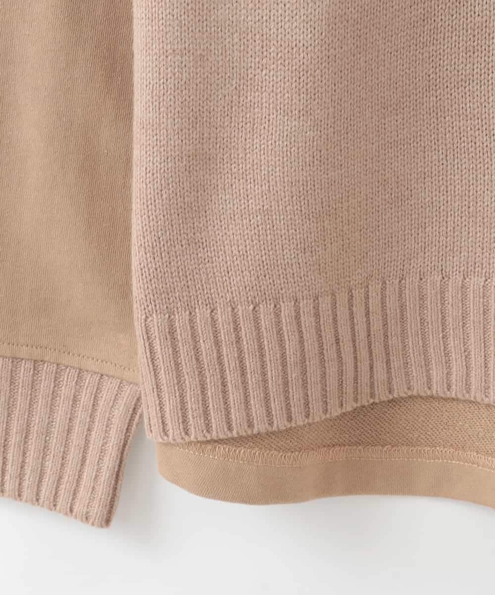 ZMFAE27149 al'aise modulation(アレーズモジュレーション) 【洗える】cafeドッキングニットプルオーバー ベージュ