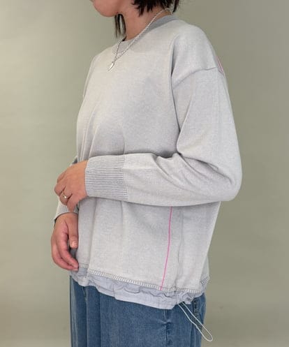 ZMFAE28129 al'aise modulation 配色ラインドロストデザインニット