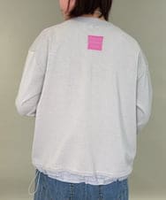 ZMFAE28129 al'aise modulation(アレーズモジュレーション) 配色ラインドロストデザインニット ライトグレー