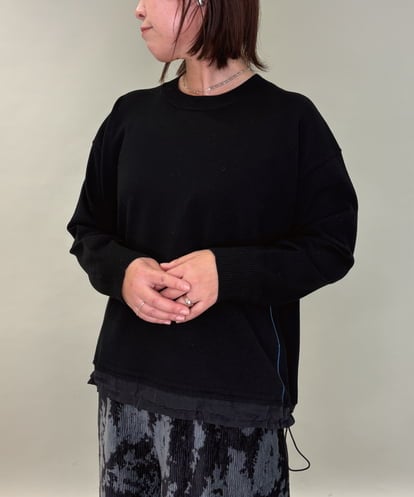 ZMFAE28129 al'aise modulation 配色ラインドロストデザインニット